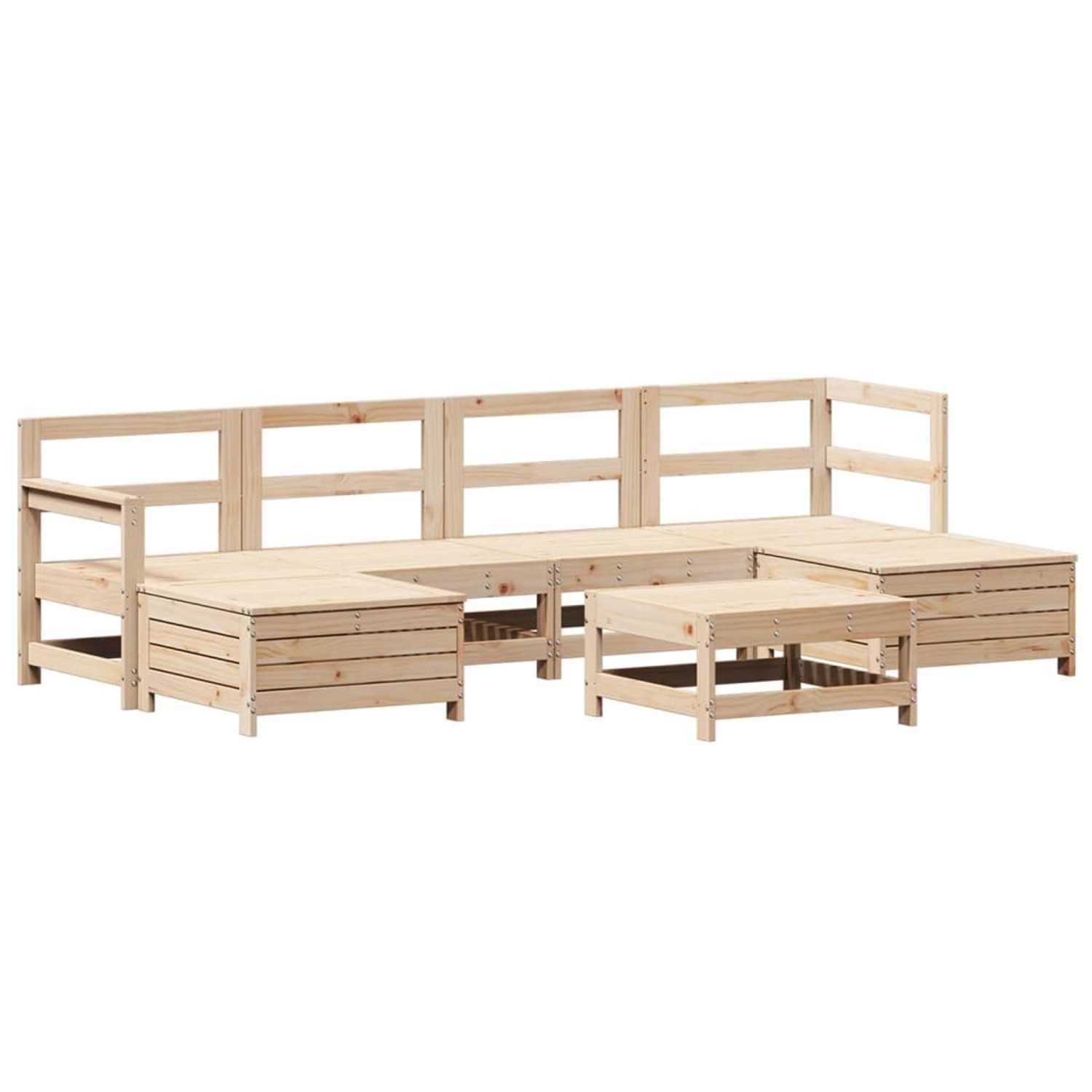 vidaXL 7-Tlg Garten-Sofagarnitur Massivholz Kiefer 3250988 günstig online kaufen