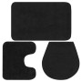vidaXL Badematten-Set, 3-teilig, anthrazitfarben, bestehend aus Badematte, Klosettumrandung und Toilettendeckel-Abdeckung.