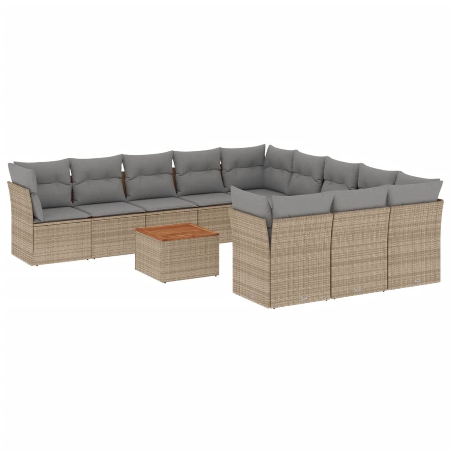 vidaXL 12-Tlg Garten-Sofagarnitur mit Kissen Beige Poly Rattan 3223910 günstig online kaufen