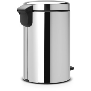 Brabantia Treteimer NewIcon 12 l, Edelstahl Mülleimer mit Pedal und geruchsdichtem Deckel.