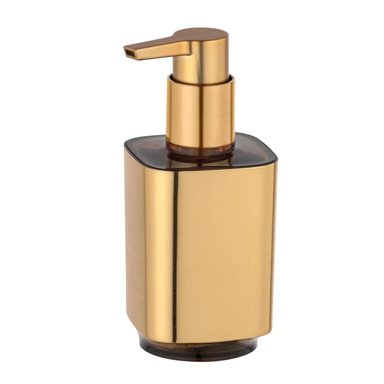 Goldener Wenko Seifenspender Auron aus Kunststoff, 0.3 l, für Bad und Küche.