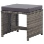 Anthrazitfarbener Gartenhocker aus Rattan mit dunklem Sitzkissen, vidaXL, 2er-Set.