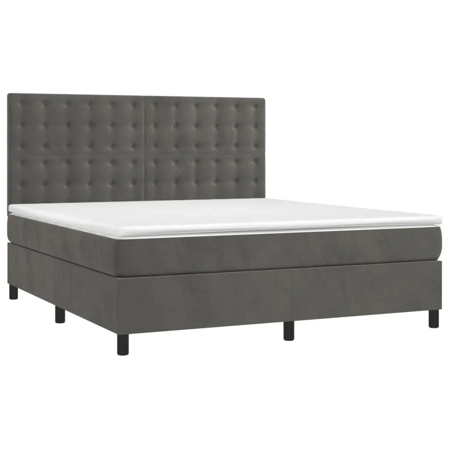 vidaXL Boxspringbett mit Matratze Dunkelgrau 180x200 cm Samt 3143278 günstig online kaufen