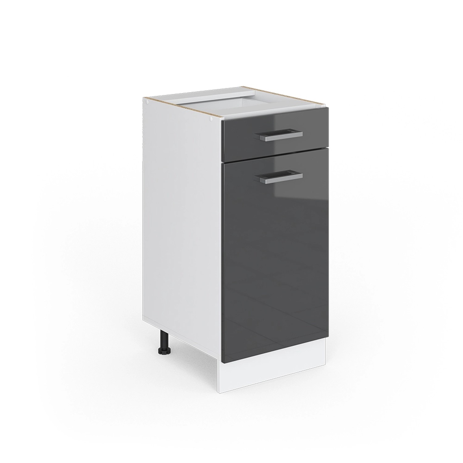 Vicco Küchenunterschrank R-Line Anthrazit Hochglanz/Weiß 40 cm ohne Arbeitsplatte
