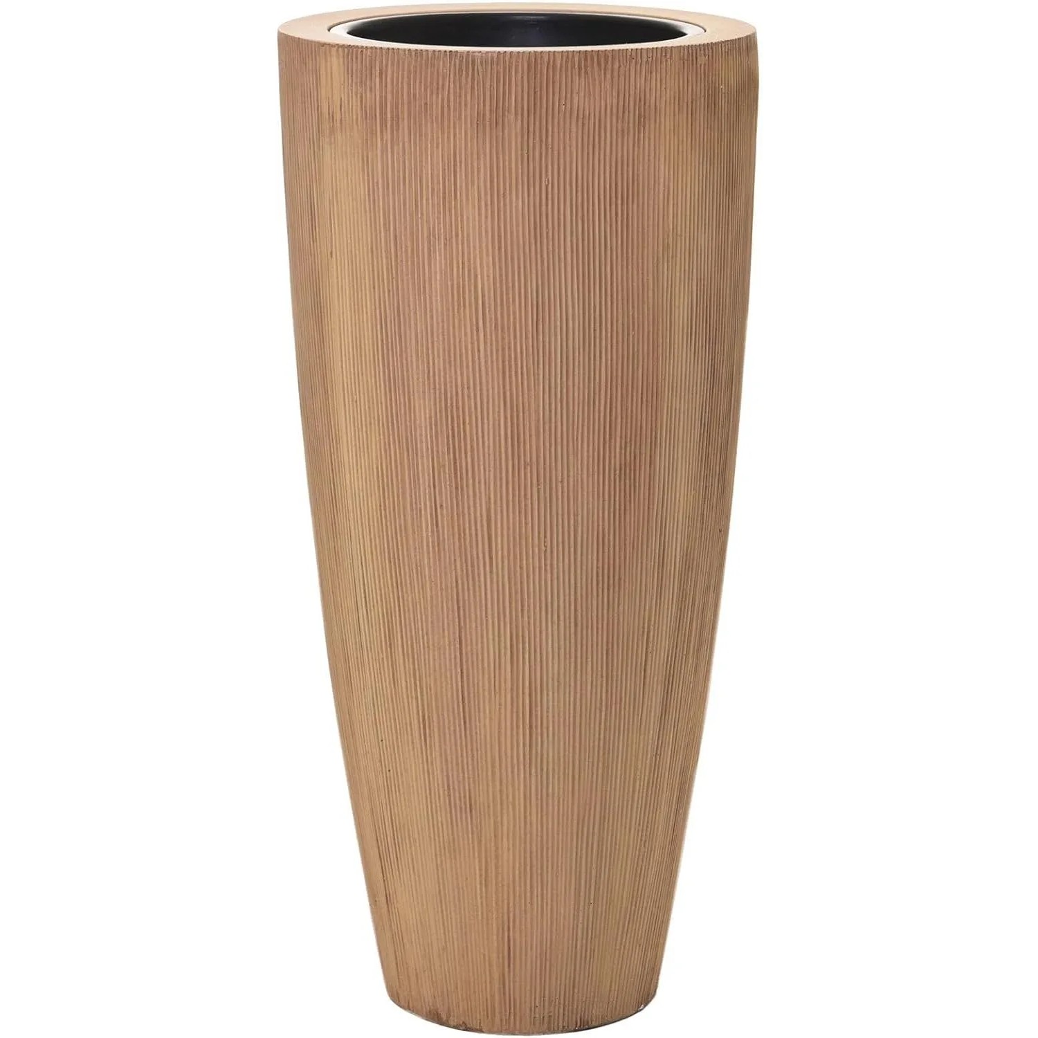 Vivanno Pflanzkübel City 37 cm x 37 cm x 80 cm Streifenbeige