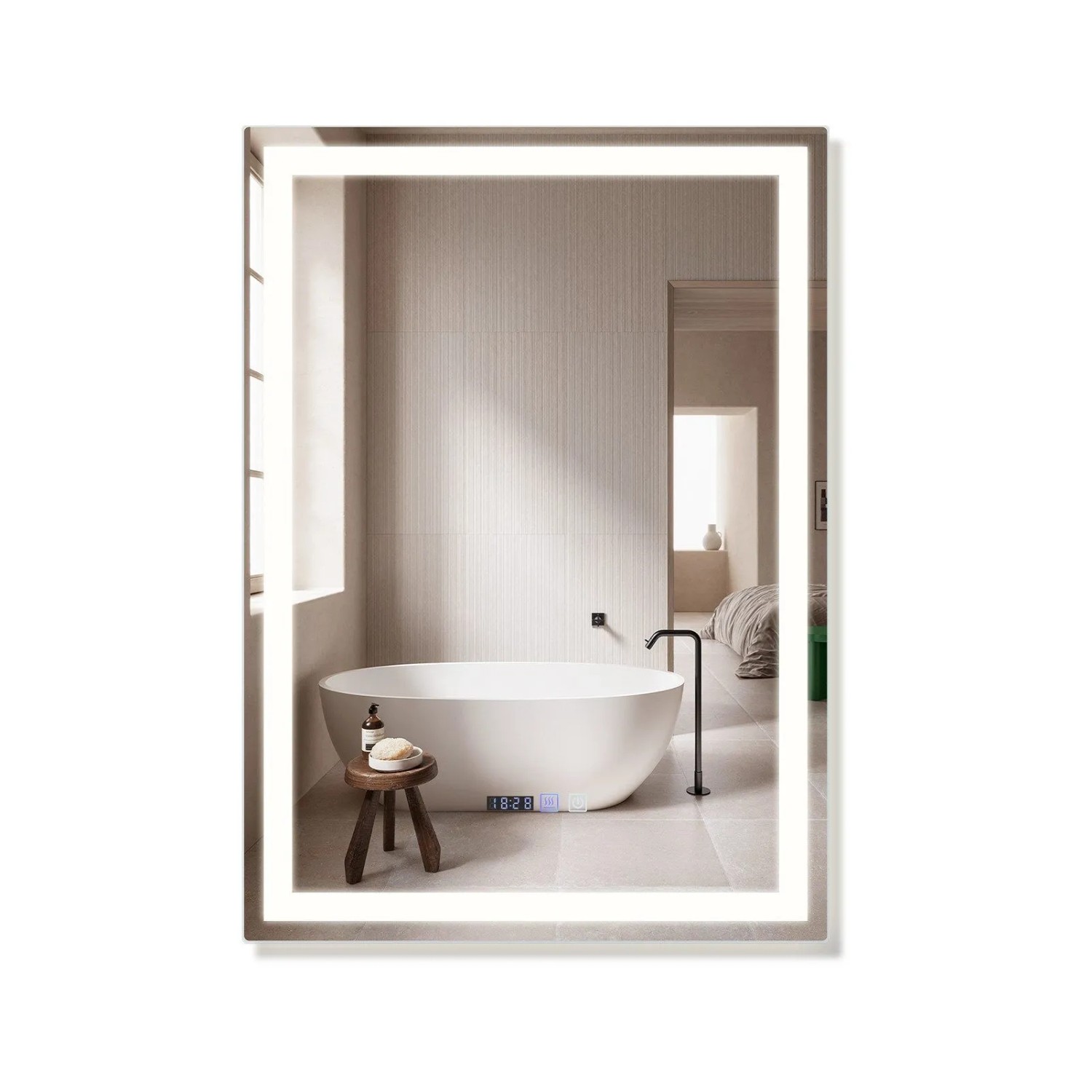 Nettlife Gratia II Spiegellampe aus Glas L 80 Silber