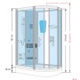Skizze der AquaVapore Duschkabine D60-70T3R-EC, 80x120 cm, mit Maßangaben.