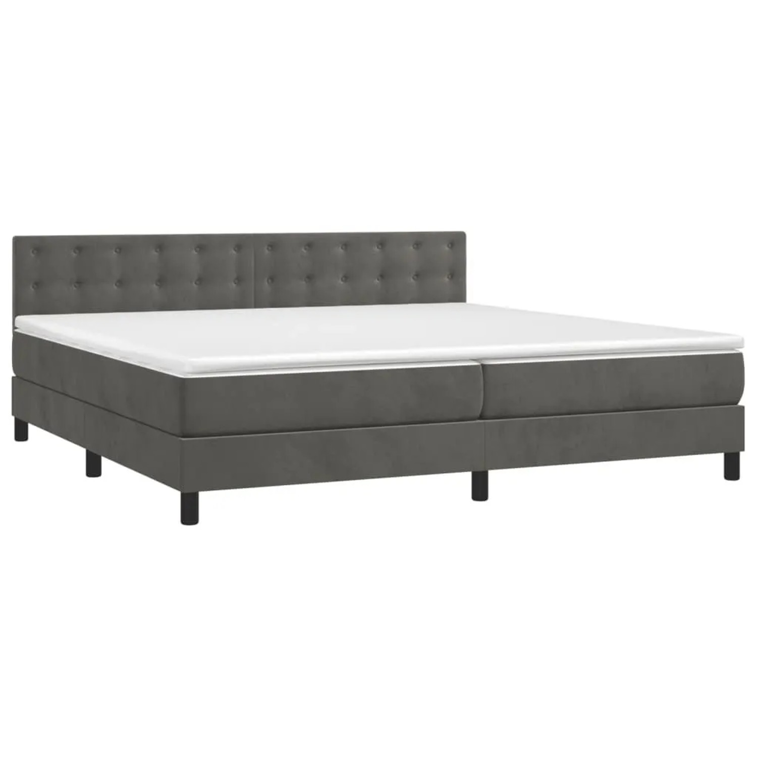 vidaXL Boxspringbett mit Matratze Dunkelgrau 200x200 cm Samt 3141564 günstig online kaufen