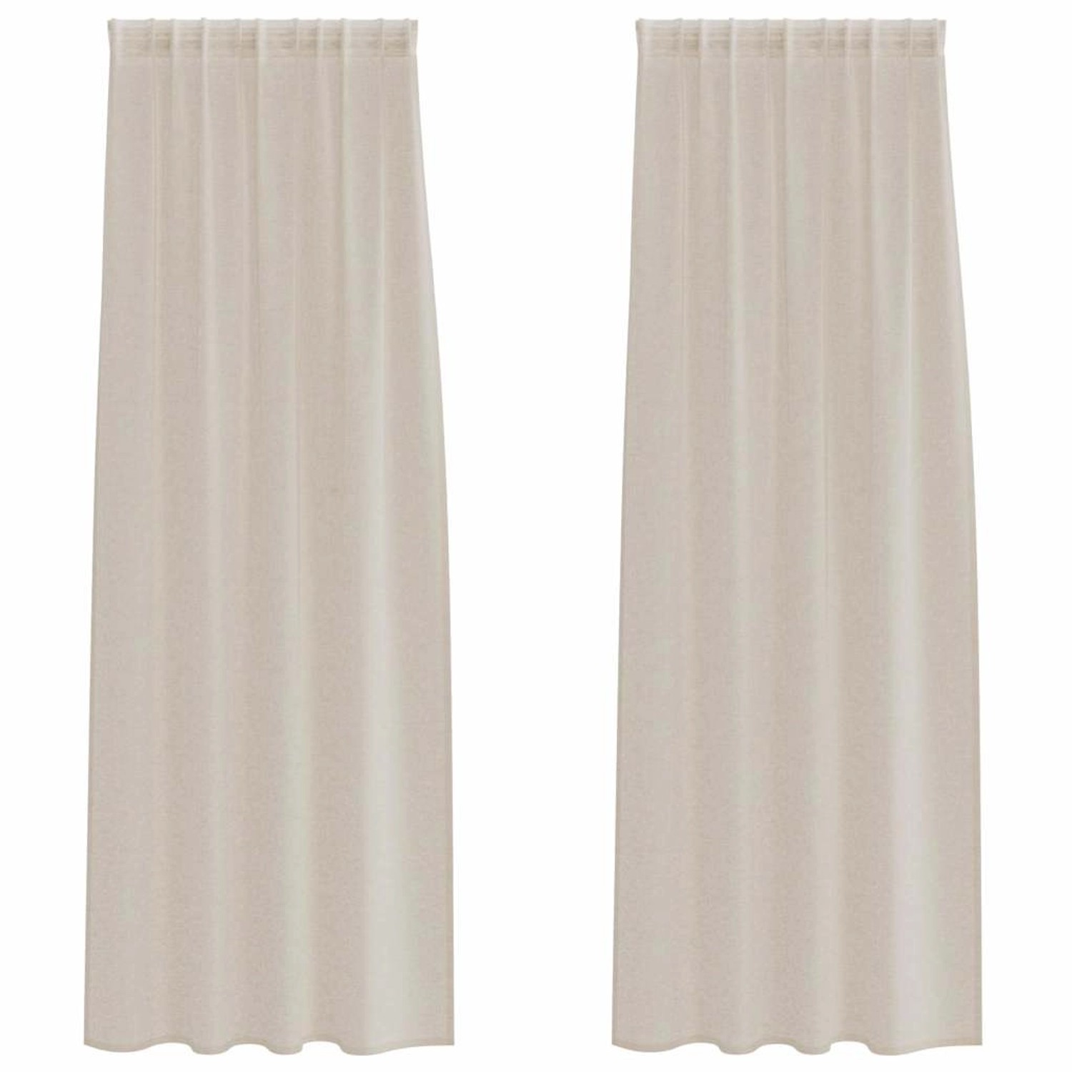 vidaXL Voile-Vorhänge 2 Stk Sand 140x225cm Polyester 4108019 günstig online kaufen