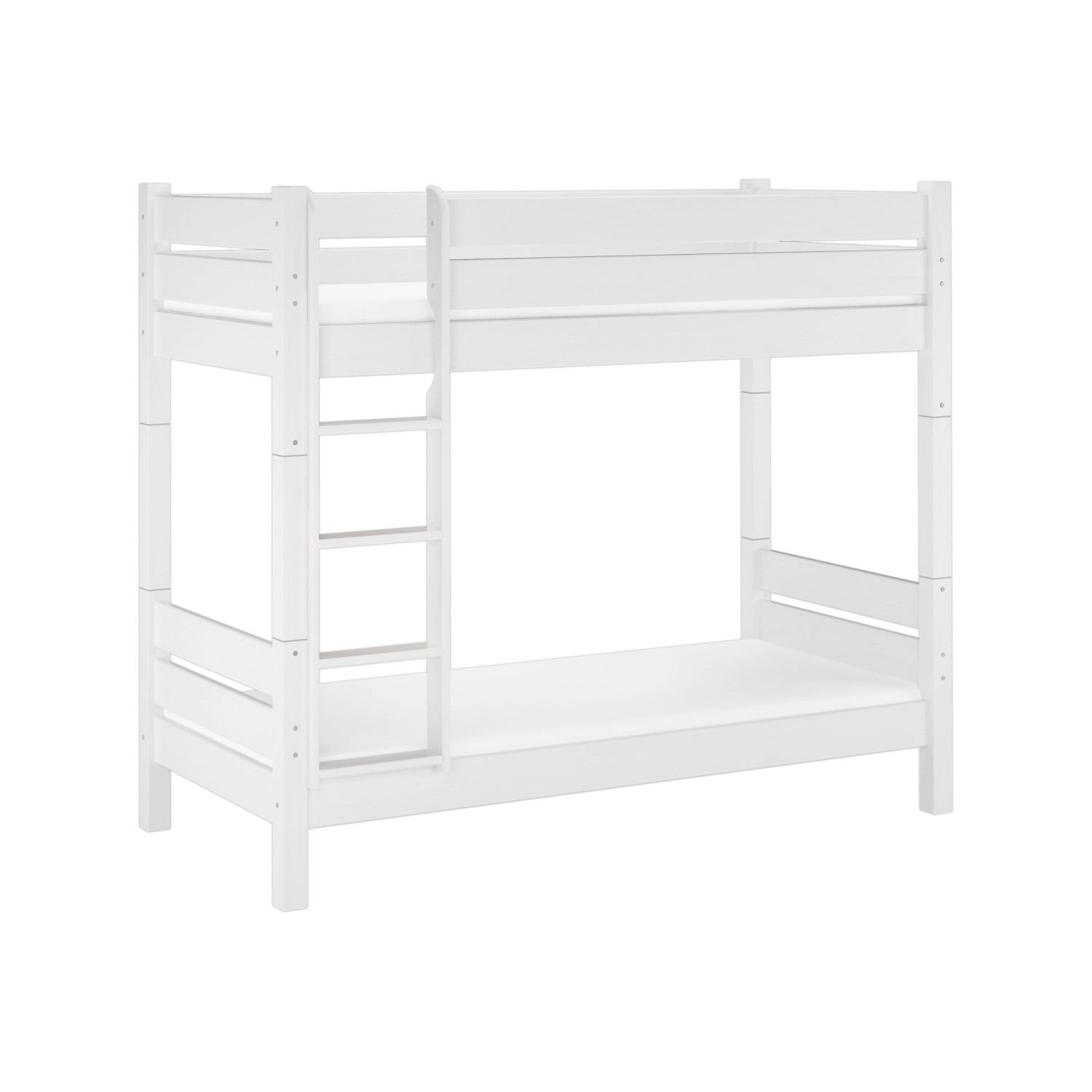 Erst-Holz Weißes Stockbett 80 x 200 Kiefer Massiv Nische 100 Teilbar Modell 16 ohne Zubehör
