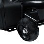Detailaufnahme: Schwarzes Rad am Texas Benzin-Rasentraktor Premium TTS98.