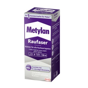 Metylan Raufaser Tapetenkleister 360g, stark für Raufasertapeten und Vlies, transparent trocknend.