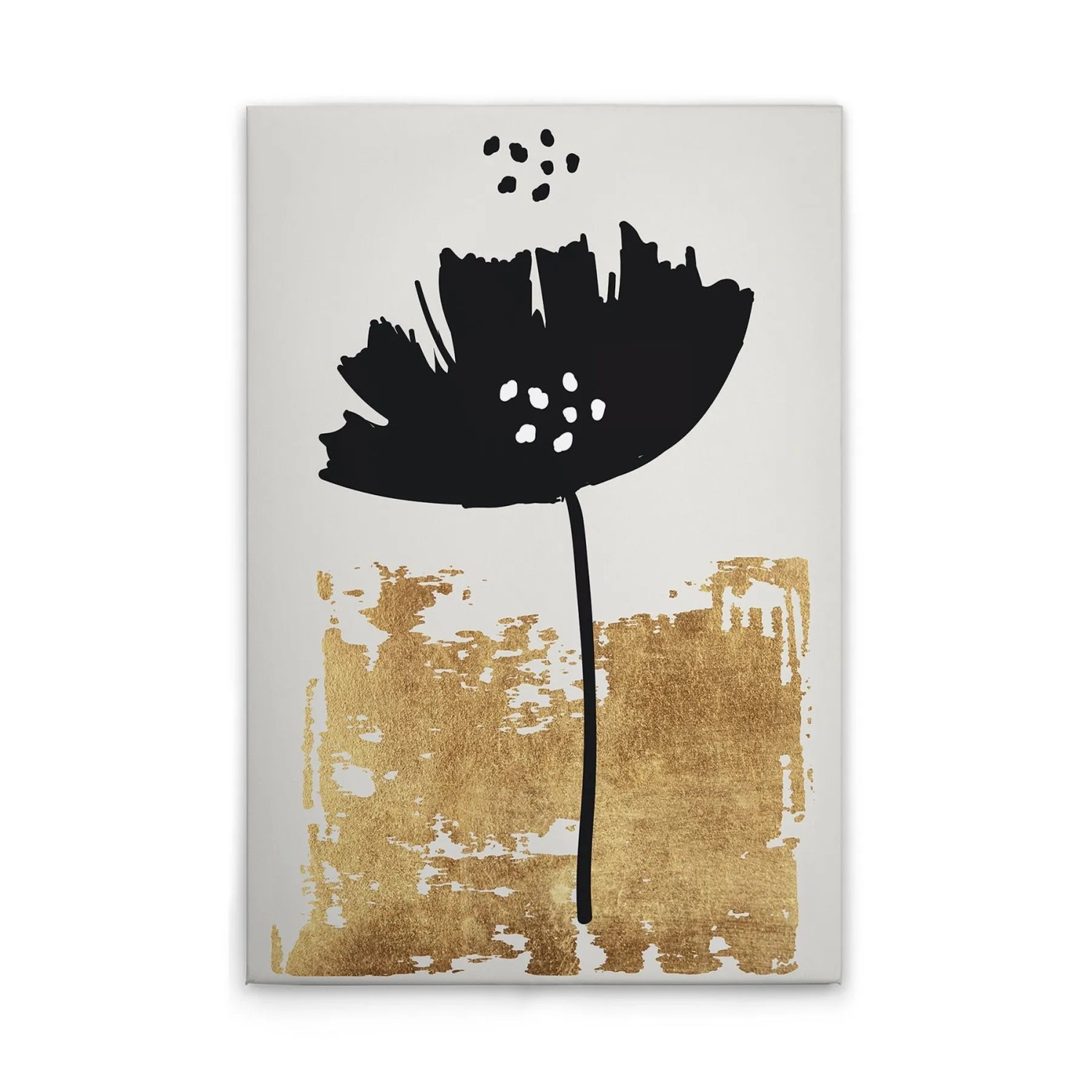 Tadessi Leinwandbild - M1-No.50705 - Mohnblüte Schwarz Gold - 60 x 90 cm - Querformat