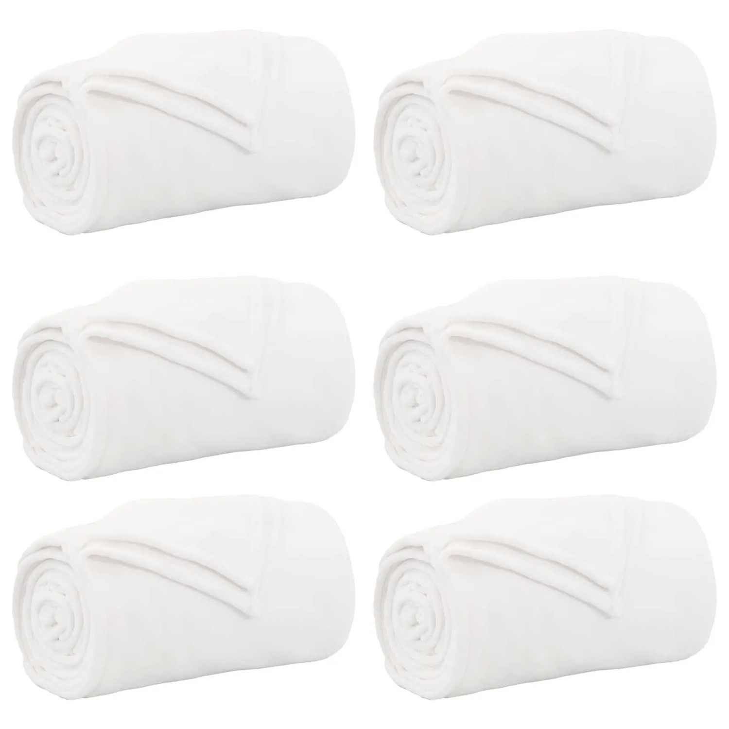 vidaXL Wohndecken 6 Stück Weiß 220 x 240 cm Fleece 42016815