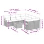 vidaXL Garten-Sofa-Set, 9-teilig, schwarz/weiß, Rattan, mit Tisch. Ideal für Terrasse und Garten.
