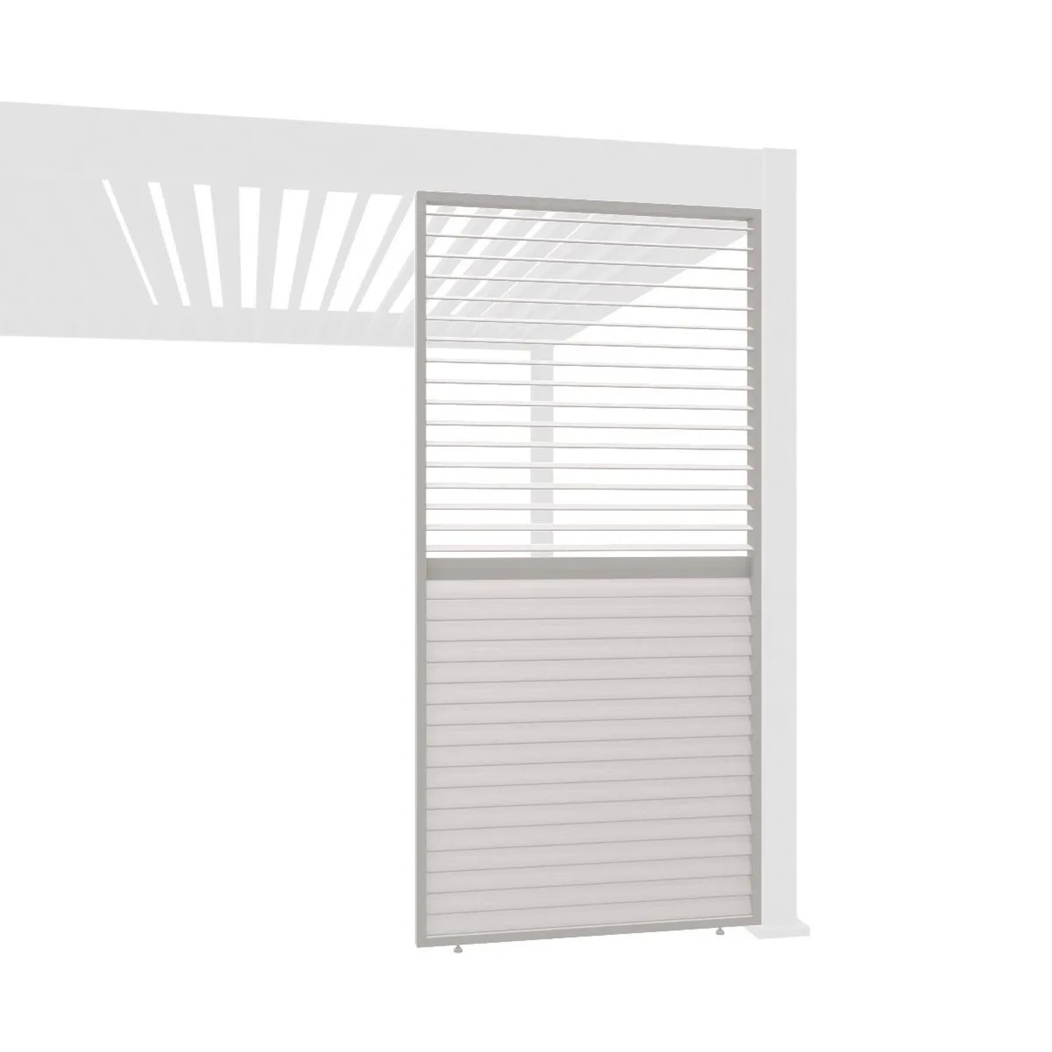 Weide Horizontale Lamellenwand Für Weide Pergola Aus Aluminium In Ivory Sand0.93 Meter