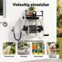 Xpotool Metall-Schlauchtrommel zur Wandmontage mit Handkurbel und Ablage, vielseitig für Gartenbewässerung.
