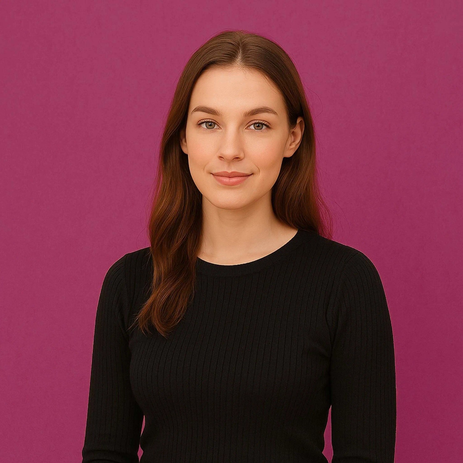 Roséfarbener Walimex Stoffhintergrund aus Baumwolle (2,85x6m) für professionelle Fotografie, mit Model.