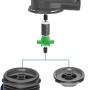 Juwel Eccoflow 500 Aquarium Pumpe: Einzelteile der leisen Strömungspumpe im Detail.