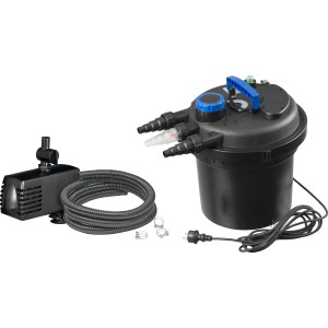 Ubbink BioPressure II 10000 PlusSet: Druckfilter mit Pumpe, UVC-Gerät und Schlauch für klare Teiche.