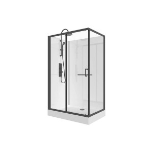 Vente-unique Duschkabine Zodani Schwarz  Weiß 110 cm