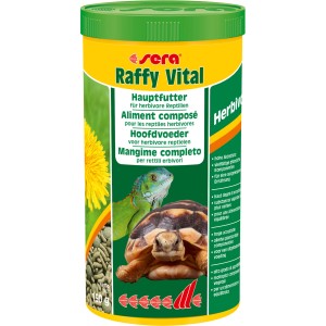 Sera Reptilienfutter Raffy Vital Nature, 1000ml Dose mit Futtersticks und Kräutertabletten.
