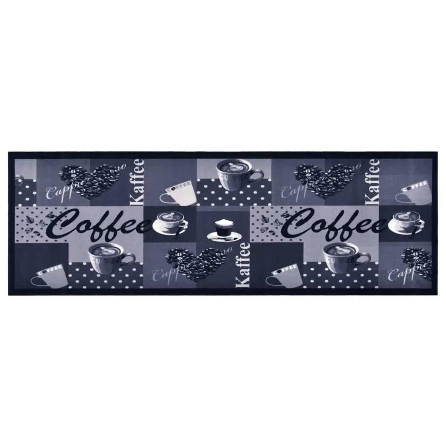 vidaXL Küchenteppich Waschbar Kaffee Blau 60x300 cm 315969