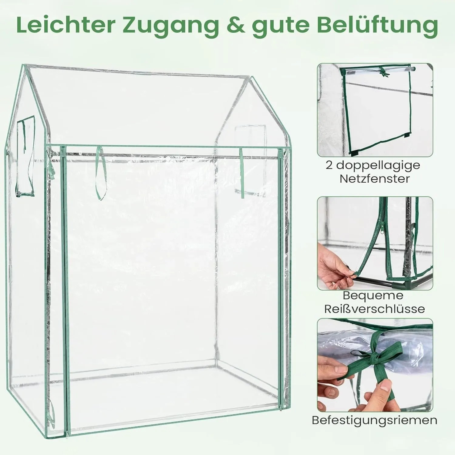 Costway Tomatengewächshaus mit PVC-Abdeckung, Sonnenschutznetz und Tür. Ideal für den Garten.
