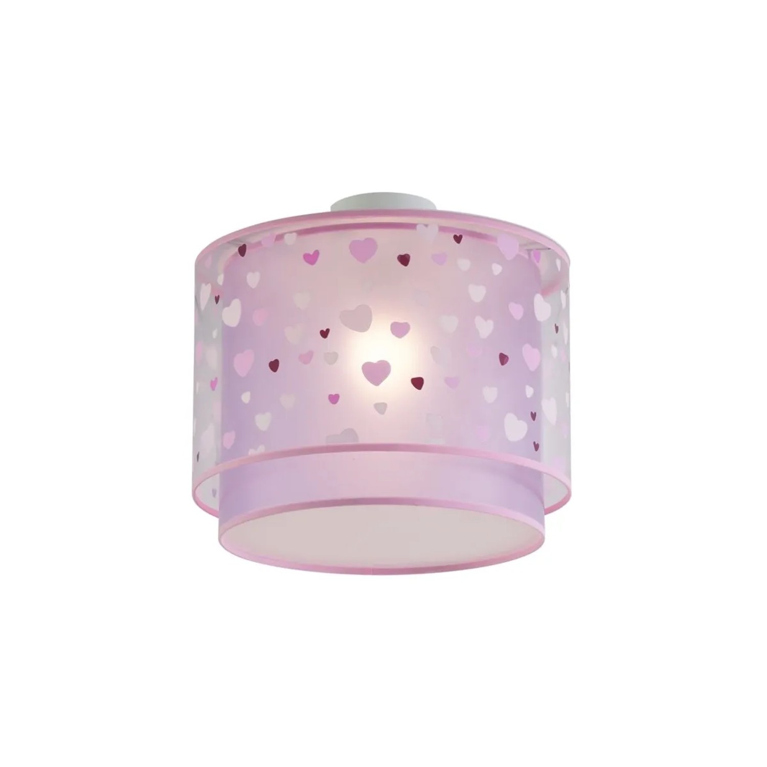 QAZQA Kinderzimmer Deckenleuchte Rosa mit Herzen Harrie in Love