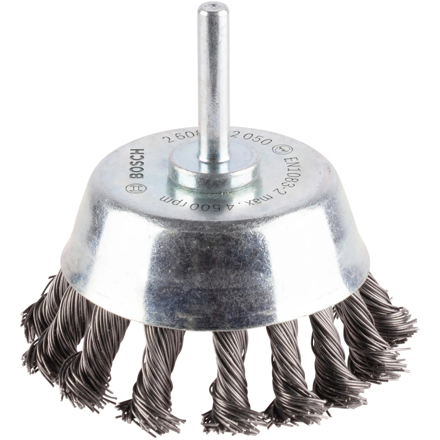 Bosch Accessories Topfbürste, Stahl, gezopfter Draht, 65 mm, 0,5 mm, 4500 U/ min Schaft-Ø 6 mm 2608