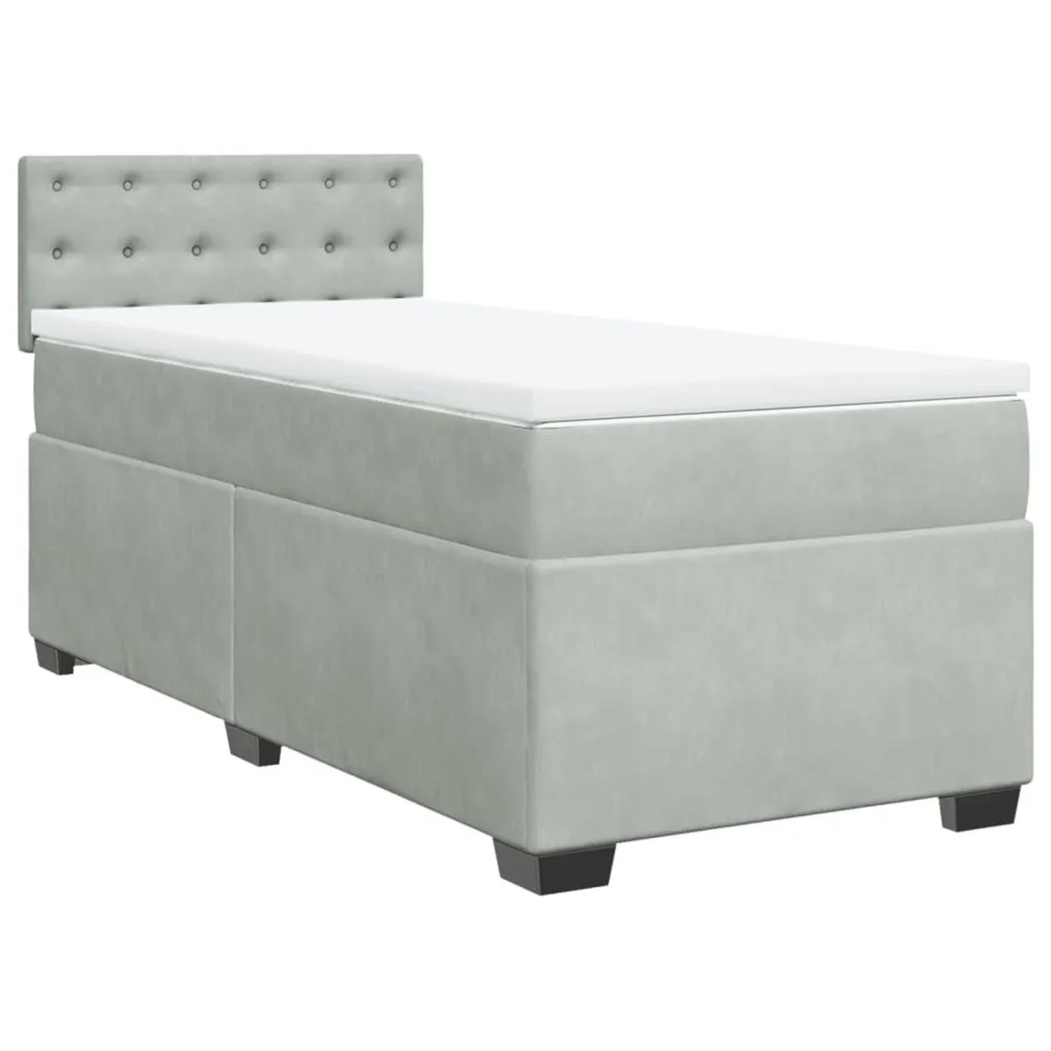vidaXL Boxspringbett mit Matratze Hellgrau 90x190 cm Samt 3288486 günstig online kaufen