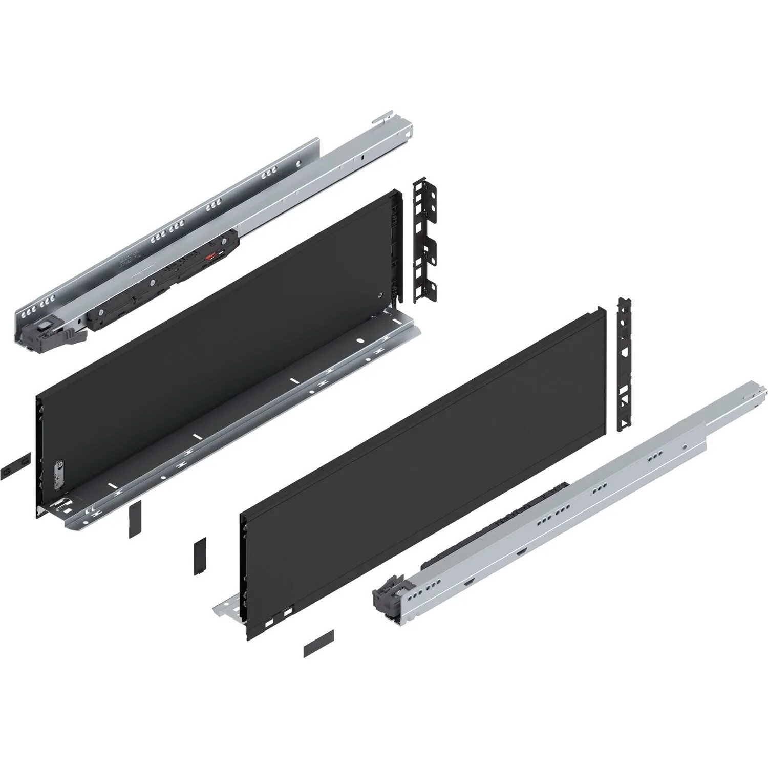 Blum Legrabox Pure Set Höhe C Tip-On Vollauszug 600 mm 70 kg Carbonschwarz 1 Paar