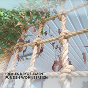 Karat Juteseil (Ø 10mm, 50m) als Kletternetz mit Pflanzen, robust und vielseitig einsetzbar.