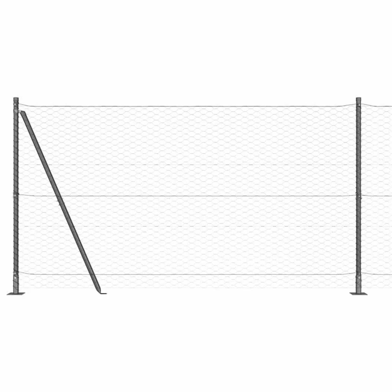 vidaXL Zaunpfosten Grau 50 x 1,2 m 36 mm Maschenweite Stahl und PVC 3353699 günstig online kaufen