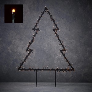 Gartenstecker Baum mit 300 LEDs, warmweiß, von Luca Lighting. Weihnachtsdeko für den Außenbereich.