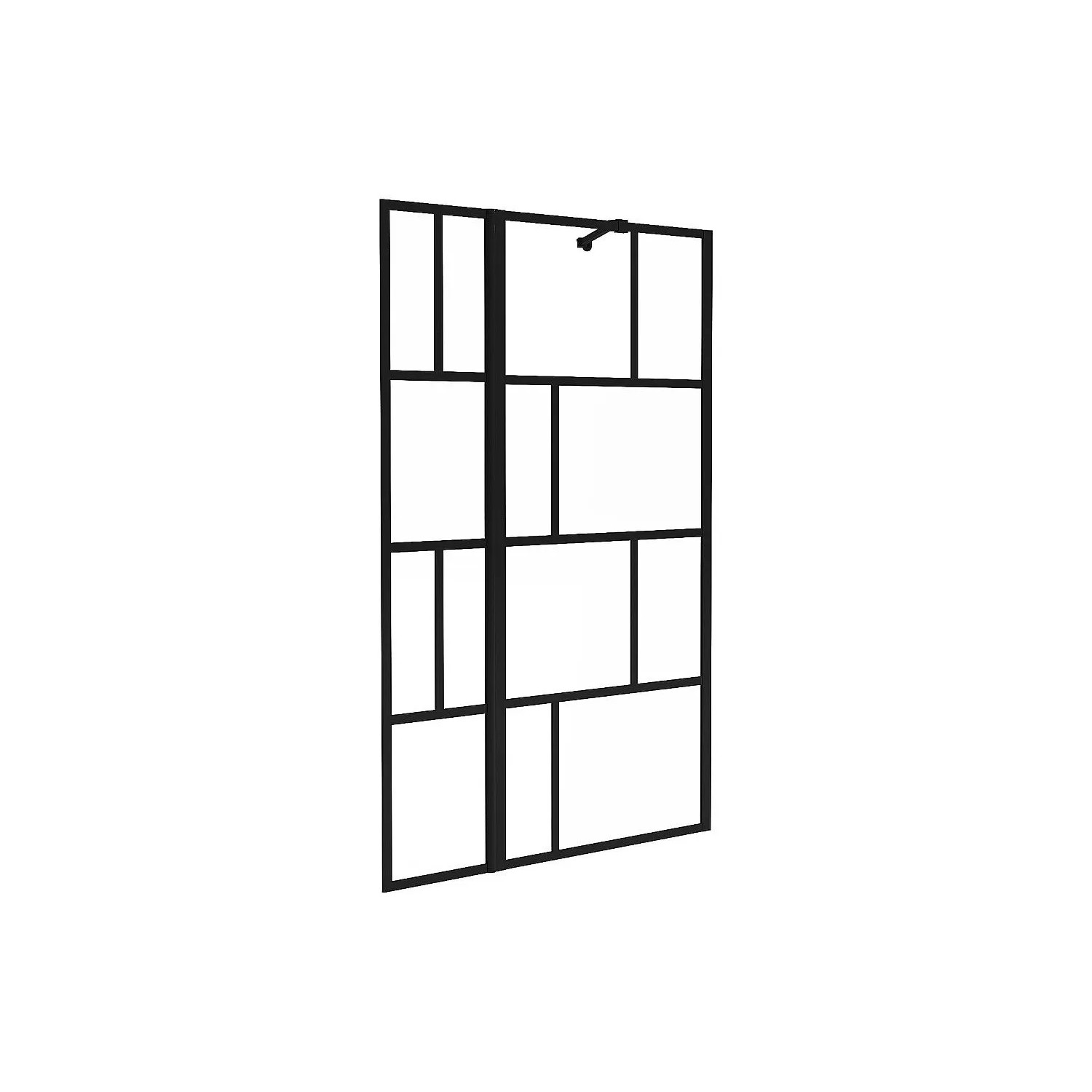 Vente-unique Duschabtrennung Obelini Schwarz 100 cm