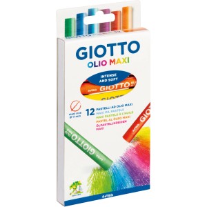 Giotto Öl-Pastellkreiden, 12 Farben im Set. Stifte für Künstler und Hobby.