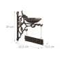 Relaxdays Vogeltränke Gusseisen Bronze Wetterfest mit Welcome Schild 25 cm x 22,5 cm x 13,5 cm 1,35 kg_4