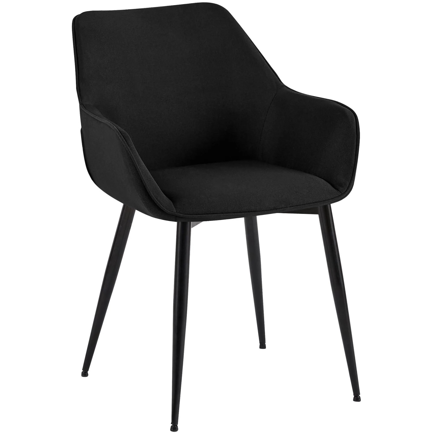 DELUKE Esszimmerstuhl HORID Stoff Schwarz 52x63x82cm Essstühle Esszimmerstühle Küchenstühle Wohnzimmerstühle
