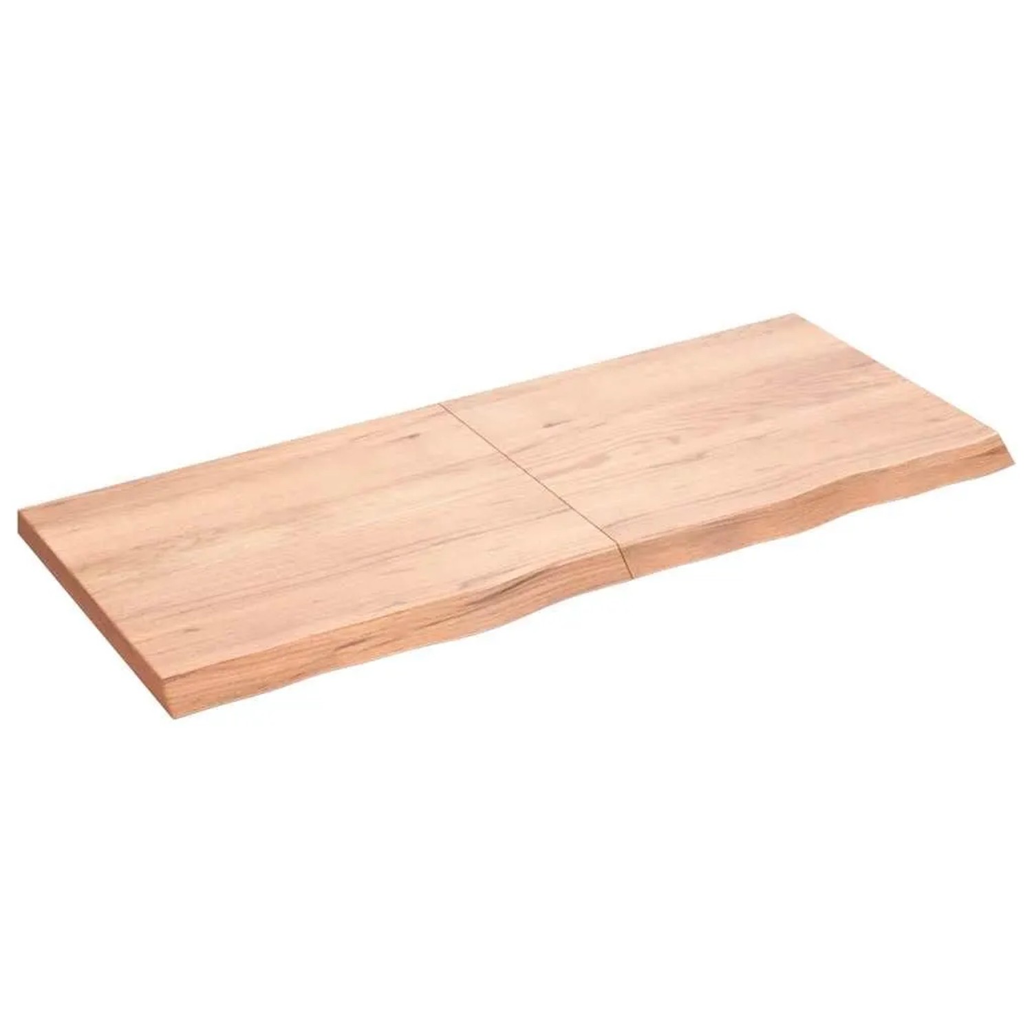 vidaXL Tischplatte Hellbraun 120x50x2-4cm Massivholz Eiche Behandelt 3156373