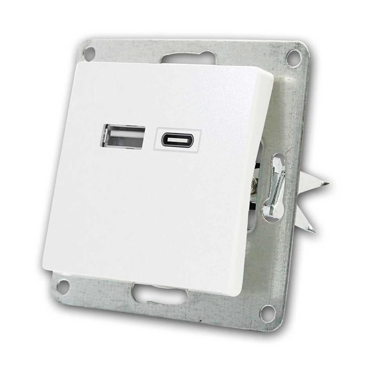 McPower FLAIR USB Ladedose Weiß USB A&C ohne Rahmen