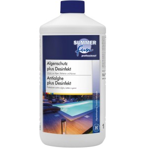 Summer Fun Algenschutzmittel Plus Desinfekt Premium 1 l Flasche für Pool Desinfektion.