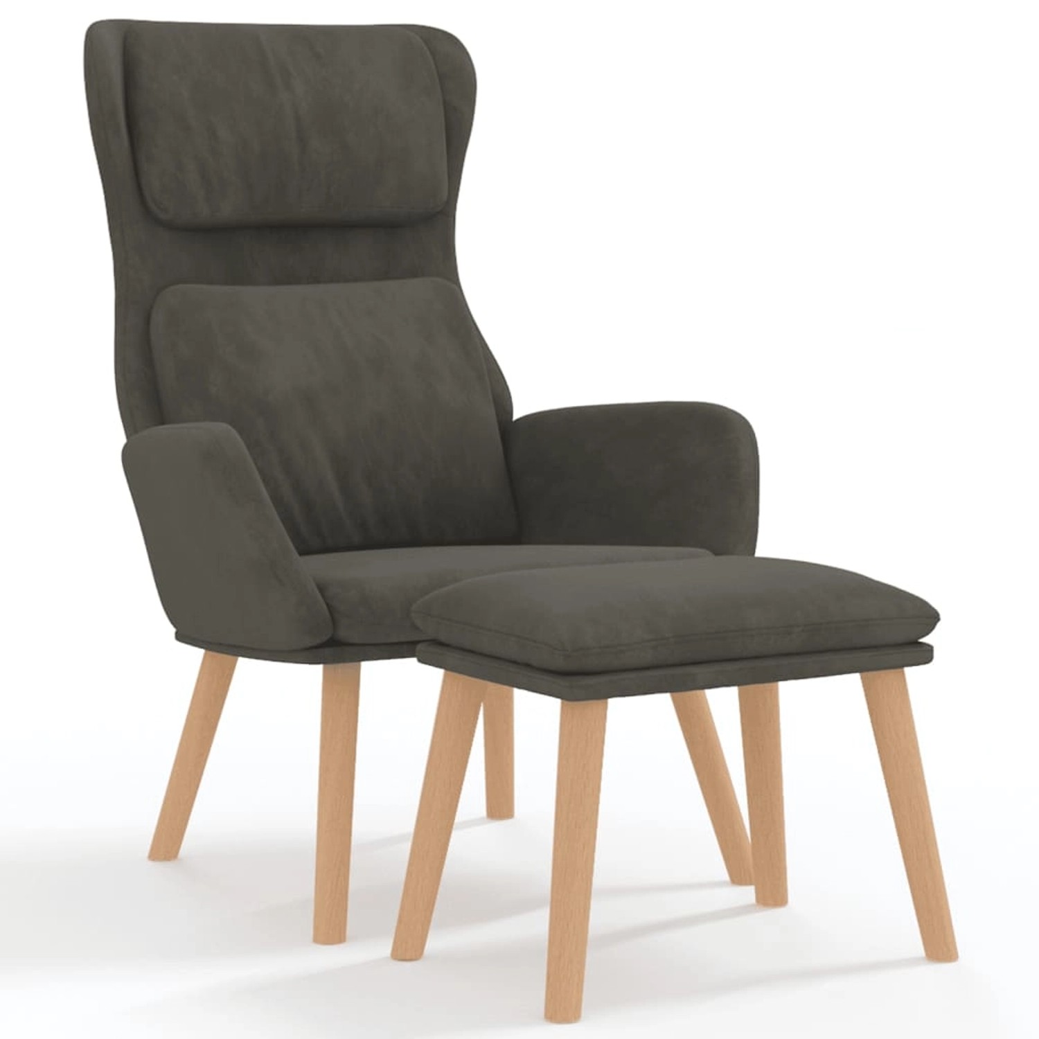 vidaXL Relaxsessel mit Hocker Dunkelgrau Samt 3097821 günstig online kaufen