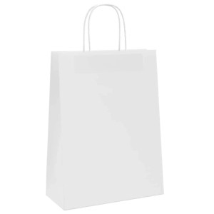 vidaXL Papiertragetaschen 50 Stk mit Henkeln Weiß 26x12x35 cm 4101604
