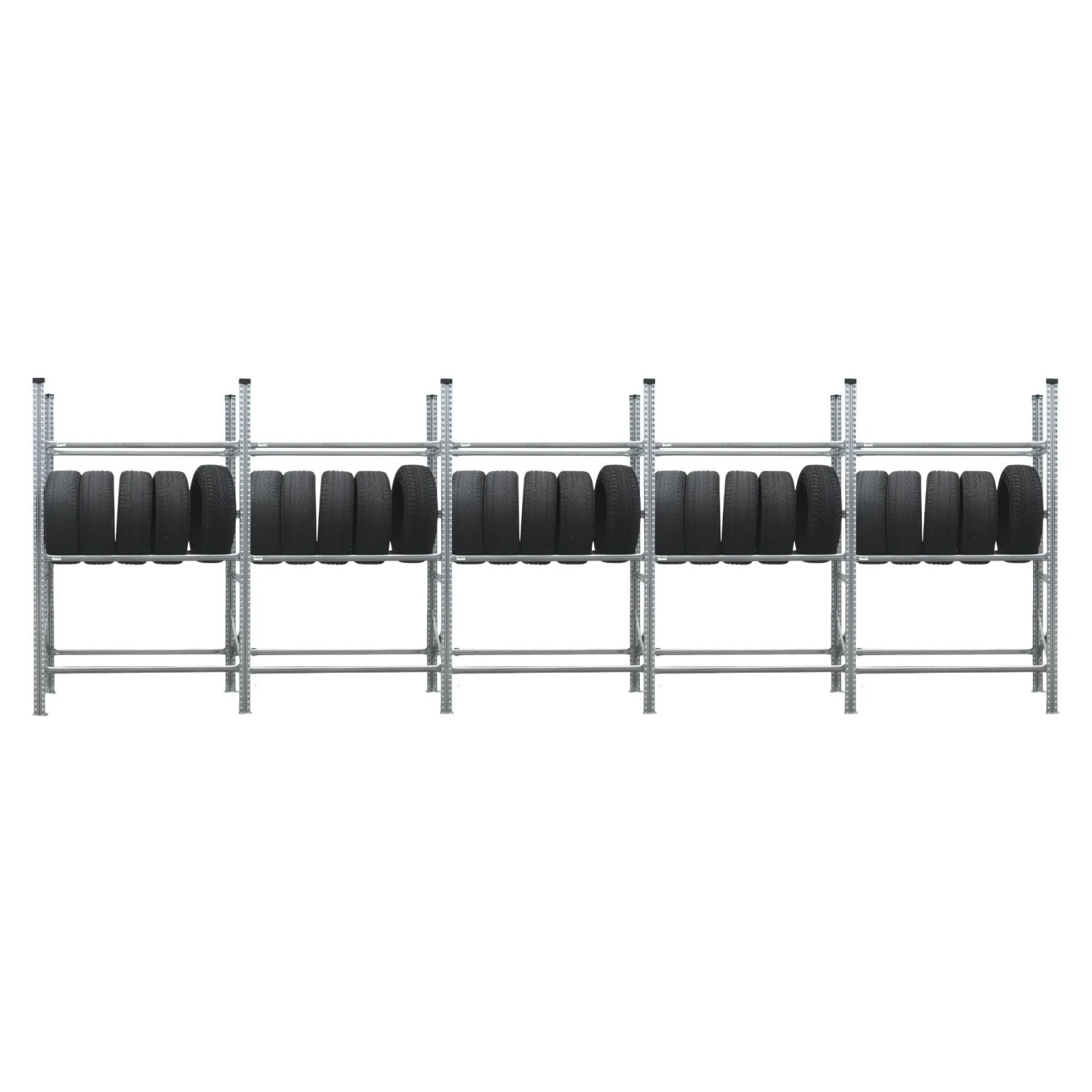 PROREGAL Reifenregal Stecksystem Proximo Komplettregal HxBxT 200 x 600 x 40 cm 3 Ebenen Fachlast 200 kg bis zu 90 Reifen Verzinkt
