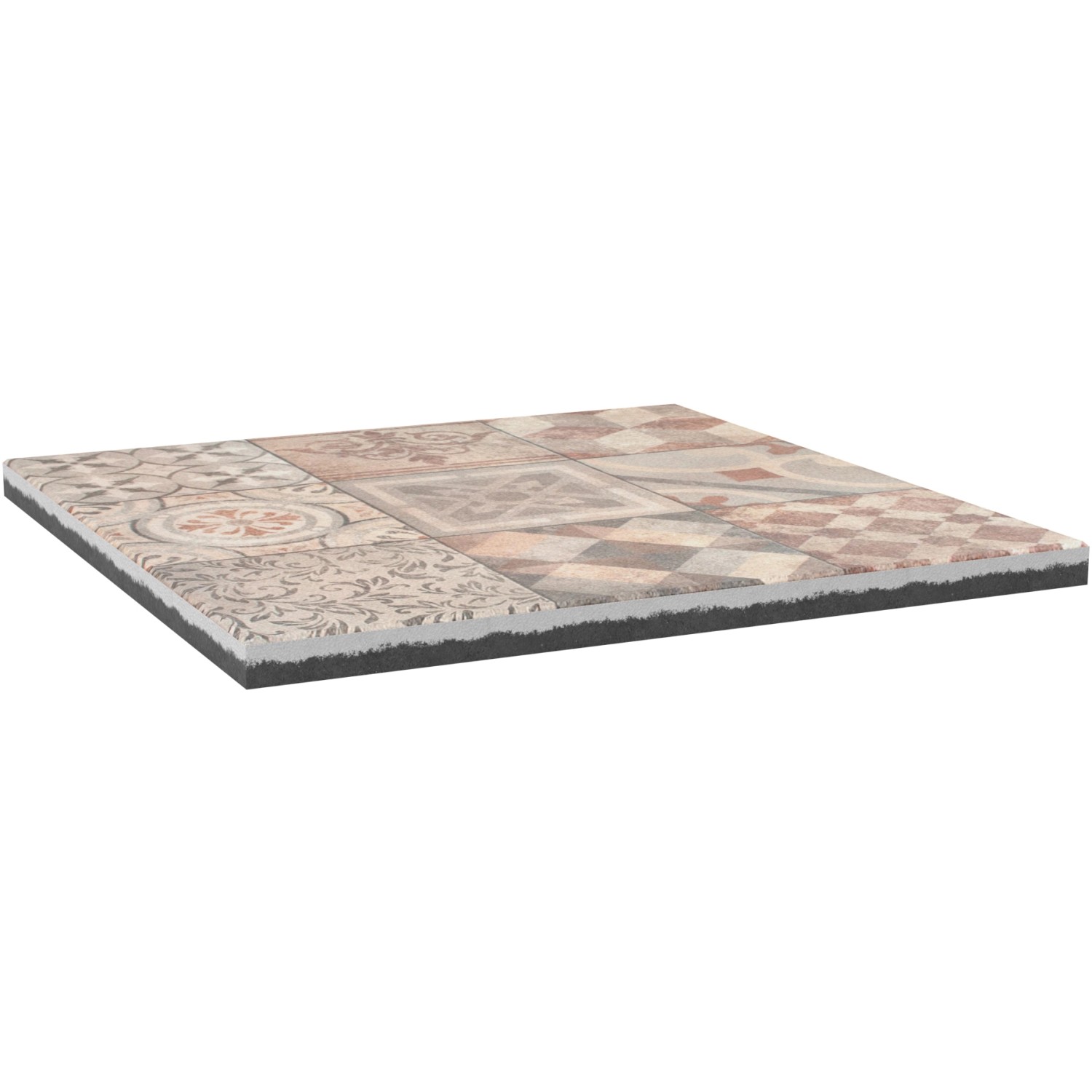 EHL Terrassenplatte Mosaik Salihari beige-grau, 60x60x3,2 cm. Betonplatte mit orientalischem Muster.