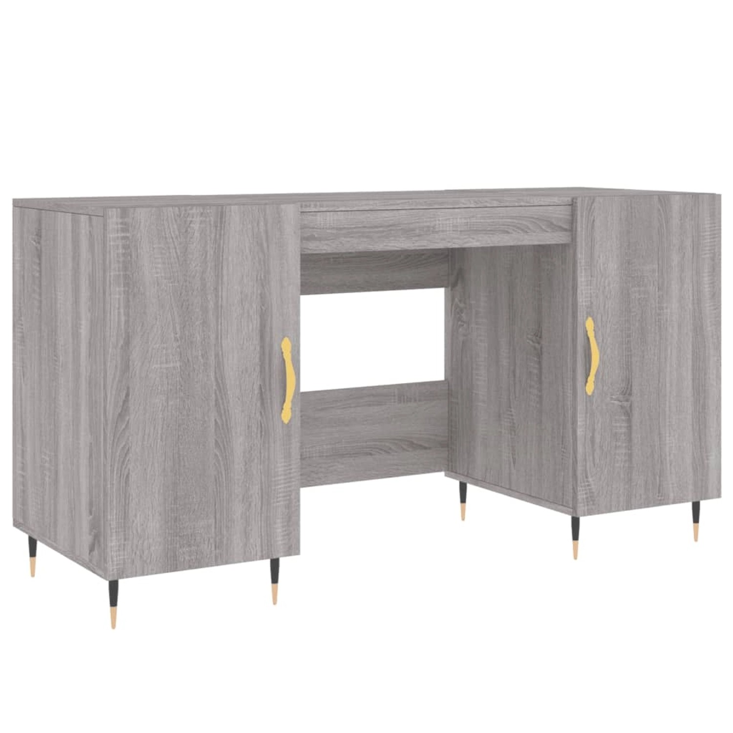 vidaXL Schreibtisch Grau Sonoma 140x50x75 cm Holzwerkstoff 829530 günstig online kaufen