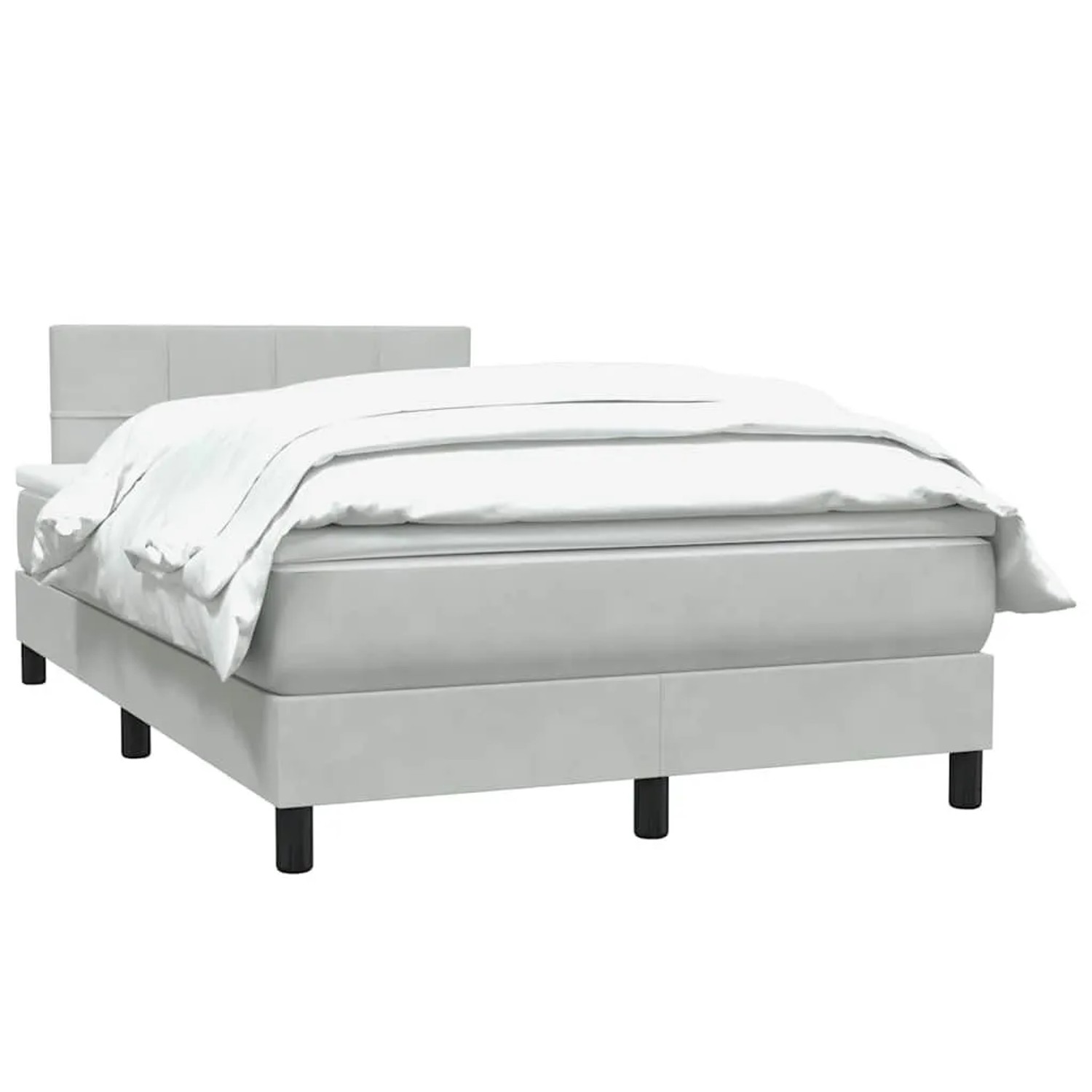 vidaXL Boxspringbett mit Matratze Hellgrau 120x220 cm Samt 3316251 günstig online kaufen