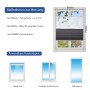 Sekey Doppelplissee Day&Night, grau, 45x130cm, Montageanleitung und Fensterarten dargestellt.