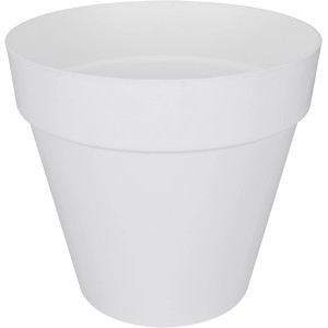 Weißer Elho Blumentopf Loft Urban mit Rollen, Ø 60 cm. Ideal für Garten und Balkon.
